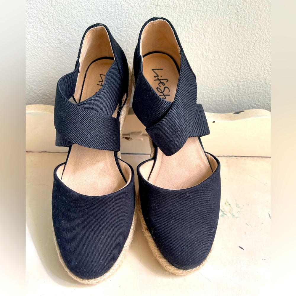 Life Stride Black Espadrille Shoes